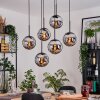 Gastor Hängeleuchte Glas 20 cm Schwarz, 6-flammig