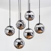 Gastor Hängeleuchte Glas 20 cm Schwarz, 6-flammig