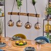 Ripoll Pendelleuchte Glas 15 cm Naturfarben, Schwarz, 4-flammig