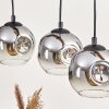 Ripoll Pendelleuchte Glas 15 cm Naturfarben, Schwarz, 4-flammig