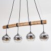 Ripoll Pendelleuchte Glas 15 cm Naturfarben, Schwarz, 4-flammig