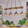 Ripoll Pendelleuchte Glas 15 cm Naturfarben, Schwarz, 4-flammig