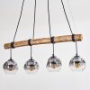 Ripoll Pendelleuchte Glas 15 cm Naturfarben, Schwarz, 4-flammig