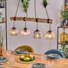 Ripoll Pendelleuchte Glas 15 cm Naturfarben, Schwarz, 4-flammig