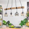 Ripoll Pendelleuchte Glas 15 cm Naturfarben, Schwarz, 4-flammig