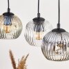 Ripoll Pendelleuchte Glas 15 cm Naturfarben, Schwarz, 4-flammig