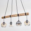 Ripoll Pendelleuchte Glas 15 cm Naturfarben, Schwarz, 4-flammig