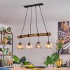 Ripoll Pendelleuchte Glas 15 cm Naturfarben, Schwarz, 4-flammig