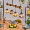 Ripoll Pendelleuchte Glas 15 cm Naturfarben, Schwarz, 4-flammig
