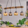 Ripoll Pendelleuchte Glas 15 cm Naturfarben, Schwarz, 4-flammig