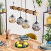 Ripoll Pendelleuchte Glas 15 cm Naturfarben, Schwarz, 4-flammig