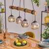 Ripoll Pendelleuchte Glas 15 cm Naturfarben, Schwarz, 4-flammig