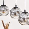 Ripoll Pendelleuchte Glas 15 cm Naturfarben, Schwarz, 4-flammig