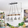 Ripoll Pendelleuchte Glas 15 cm Naturfarben, Schwarz, 4-flammig