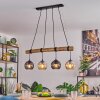 Koyoto Pendelleuchte Glas 15 cm Naturfarben, Schwarz, 4-flammig