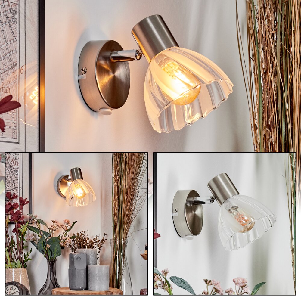Saire Wandleuchte Chrom, Nickel-Matt, 1-flammig main product photo