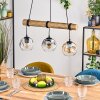 Ripoll Pendelleuchte Glas 15 cm Naturfarben, Schwarz, 3-flammig