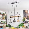 Ripoll Pendelleuchte Glas 15 cm Naturfarben, Schwarz, 3-flammig