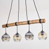 Ripoll Pendelleuchte Glas 15 cm Naturfarben, Schwarz, 4-flammig