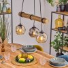Ripoll Pendelleuchte Glas 15 cm Naturfarben, Schwarz, 3-flammig