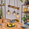 Ripoll Pendelleuchte Glas 15 cm Naturfarben, Schwarz, 3-flammig