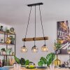 Ripoll Pendelleuchte Glas 15 cm Naturfarben, Schwarz, 3-flammig
