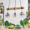 Ripoll Pendelleuchte Glas 15 cm Naturfarben, Schwarz, 3-flammig