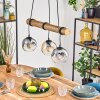 Ripoll Pendelleuchte Glas 15 cm Naturfarben, Schwarz, 3-flammig