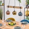 Ripoll Pendelleuchte Glas 15 cm Naturfarben, Schwarz, 3-flammig
