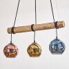 Ripoll Pendelleuchte Glas 15 cm Naturfarben, Schwarz, 3-flammig