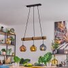Ripoll Pendelleuchte Glas 15 cm Naturfarben, Schwarz, 3-flammig