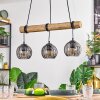 Koyoto Pendelleuchte Glas 15 cm Naturfarben, Schwarz, 3-flammig