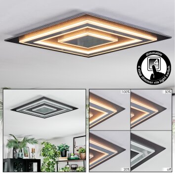Lidor Deckenleuchte LED Anthrazit, Grau, Schwarz, 1-flammig