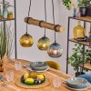 Koyoto Pendelleuchte Glas 15 cm Naturfarben, Schwarz, 3-flammig