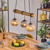 Ripoll Pendelleuchte Glas 15 cm Naturfarben, Schwarz, 3-flammig