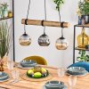 Ripoll Pendelleuchte Glas 15 cm Naturfarben, Schwarz, 3-flammig