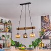 Ripoll Pendelleuchte Glas 15 cm Naturfarben, Schwarz, 3-flammig