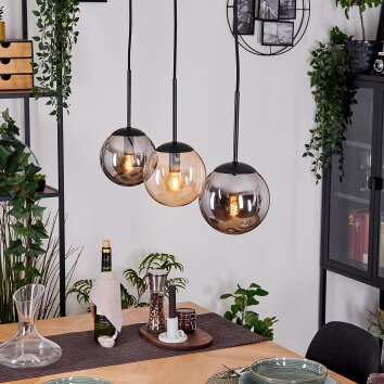 Gastor Hängeleuchte Glas 15 cm Bernsteinfarben, Rauchfarben, 3-flammig Gastor Hängeleuchte Glas 15 cm Bernsteinfarben, Rauchfarben, 3-flammig