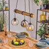 Koyoto Pendelleuchte Glas 15 cm Naturfarben, Schwarz, 3-flammig