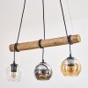 Koyoto Pendelleuchte Glas 15 cm Naturfarben, Schwarz, 3-flammig