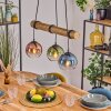 Koyoto Pendelleuchte Glas 15 cm Naturfarben, Schwarz, 3-flammig