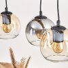 Koyoto Pendelleuchte Glas 15 cm Naturfarben, Schwarz, 3-flammig