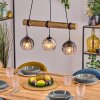 Koyoto Pendelleuchte Glas 15 cm Naturfarben, Schwarz, 3-flammig