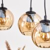 Koyoto Pendelleuchte Glas 15 cm Naturfarben, Schwarz, 3-flammig