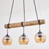 Koyoto Pendelleuchte Glas 15 cm Naturfarben, Schwarz, 3-flammig