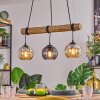 Koyoto Pendelleuchte Glas 15 cm Naturfarben, Schwarz, 3-flammig