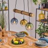 Koyoto Pendelleuchte Glas 15 cm Naturfarben, Schwarz, 3-flammig