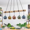 Ripoll Pendelleuchte Glas 15 cm Naturfarben, Schwarz, 5-flammig