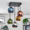 Koyoto Deckenleuchte Glas 15 cm Blau, Chrom, Gold, Grün, Kupferfarben, Rauchfarben, 5-flammig