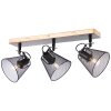 Brilliant Whole Strahler Holz dunkel, Schwarz, 3-flammig